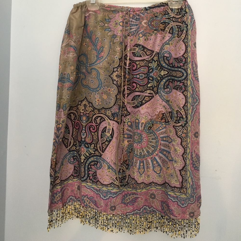 100% Silk Skirt with Beading